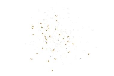  Altın konfetileri, kurdeleler. Parıldıyor. Bokeh geçmişi. Soyut altın yıldönümü davetiye şablonu. Düğün konsepti kartı. Uçan soyut parçacıklar. Patlama kutlama kartı.