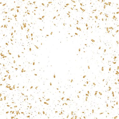  Altın konfetileri, kurdeleler. Parıldıyor. Bokeh geçmişi. Soyut altın yıldönümü davetiye şablonu. Düğün konsepti kartı. Uçan soyut parçacıklar. Patlama kutlama kartı.