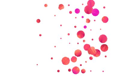 Kırmızı konfeti arka planı. Düşen gül ışıltısı. Davetiye, düğün, doğum günü, Noel kartı için grafiksel tasarım. Sevgililer Günü arkaplanı. Soyut parçacık pankartı. Vektör şenlik konsepti. 