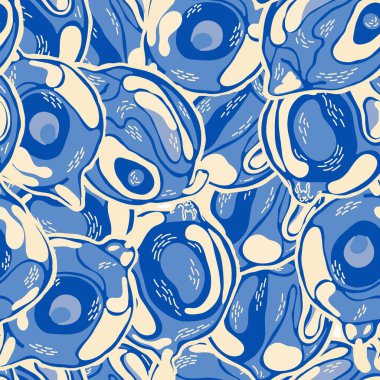 Limonsuz desen. Klasik Mavi ve İndigo Vektörü Summer Citrus Print. Modern El Çizimi Arkaplanı. Basit İşaretli Kireç. Botanik Çizimi. Psikedelik Citron Motifi.