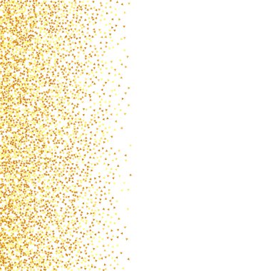 Kırmızı üzerine altın konfeti. İzole edilmiş Altın Toz Parçacıkları. Sıvı doğum günü kartı. Rastgele Gelin Arkaplanı. Vector Round Bokeh. Soyut Parlak Arkaplan. Folyo Sınırı. Geometrik Yıldönümü Arkaplanı.