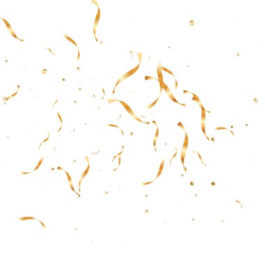  Altın konfetileri, kurdeleler. Parıldıyor. Bokeh geçmişi. Soyut altın yıldönümü davetiye şablonu. Düğün konsepti kartı. Uçan soyut parçacıklar. Patlama kutlama kartı.