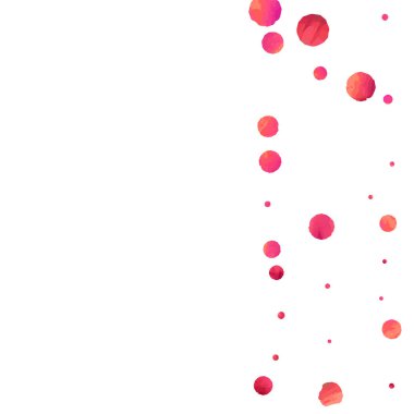 Kırmızı konfeti arka planı. Düşen gül ışıltısı. Davetiye, düğün, doğum günü, Noel kartı için grafiksel tasarım. Sevgililer Günü arkaplanı. Soyut parçacıklar patlar. Vektör şablonu. 