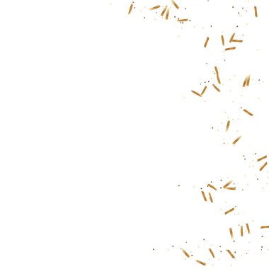  Altın konfetileri, kurdeleler. Parıldıyor. Bokeh geçmişi. Soyut altın yıldönümü davetiye şablonu. Düğün konsepti kartı. Uçan soyut parçacıklar. Patlama kutlama kartı.