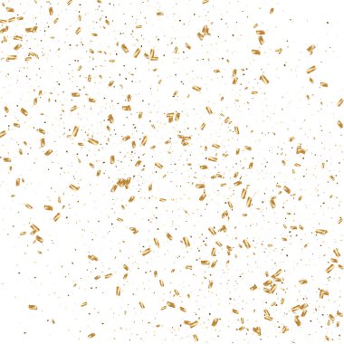  Altın konfetileri, kurdeleler. Parıldıyor. Bokeh geçmişi. Soyut altın yıldönümü davetiye şablonu. Düğün konsepti kartı. Uçan soyut parçacıklar. Patlama kutlama kartı.