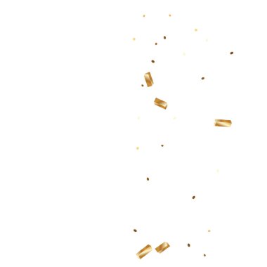  Altın konfetileri, kurdeleler. Parıldıyor. Bokeh geçmişi. Soyut altın yıldönümü davetiye şablonu. Düğün konsepti kartı. Uçan soyut parçacıklar. Patlama kutlama kartı.