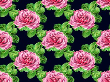 Kızsal Hawaii Şakayık Arkaplanı. Sürekli Çiçek Atama. Şakayık Yapraklar ve Buds 'ın Uykucu Giysileri. Gül pürüzsüz desen. Botanik Gülü Mayo Parmak izi. Yeşil ve Kırmızı