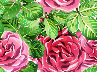 Yeşil ve Kırmızı Gül Kusursuz Şablon. Yaz Şakayıkları Yaprakları ve Buds Uykucu Giysileri. Kızsal Hawaii Şakayık Arkaplanı. Botanik Gülü Mayo Parmak izi. El Çizimi Süreklilik Çiçek Tasarımı.