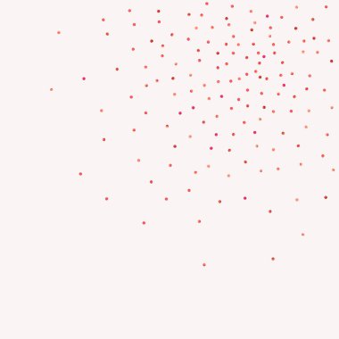 Kırmızı konfeti arka planı. Düşen gül ışıltısı. Davetiye, düğün, doğum günü, Noel kartı için grafiksel tasarım. Sevgililer Günü arkaplanı. Soyut parçacık pankartı. Vektör şenlik konsepti. 