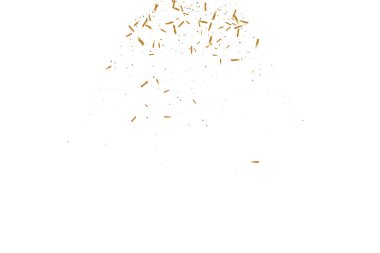 Altın kurdeleli konfeti. Uçan parlak parıltı. Bokeh dokusu. Soyut altın odaklı yıldönümü davetiye şablonu. Düğün altın çıngıraklı yılanlar. Düşen soyut ışıltı. Patlama kutlama kartı