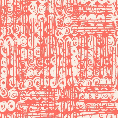 Kırmızı ve bej renkli kravatlar, dikişsiz boya deseni. Shibori kusursuz iz. Suluboya el çizimi batik. El yapımı suluboya gömlek boya desenli. Geleneksel Japonya fayansı. Gül ve bej shibori.