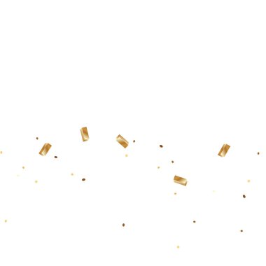  Altın konfetileri, kurdeleler. Parıldıyor. Bokeh geçmişi. Soyut altın yıldönümü davetiye şablonu. Düğün konsepti kartı. Uçan soyut parçacıklar. Patlama kutlama kartı.