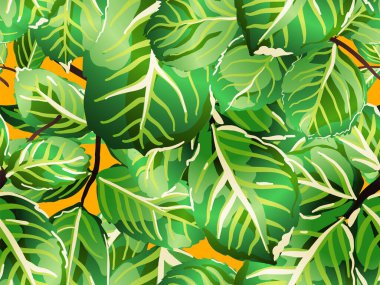 Yaz Tekstil Tasarımı. Tekrarlanan Bahar Şakayığı Duvar Kağıdı. Rose Leaves Leamless Destern 'de. Romantik Botanik Vektör Geçmişi. Boyalı İngiliz Yaprak Örnekleri Koleksiyonu. Yeşil ve Sarı