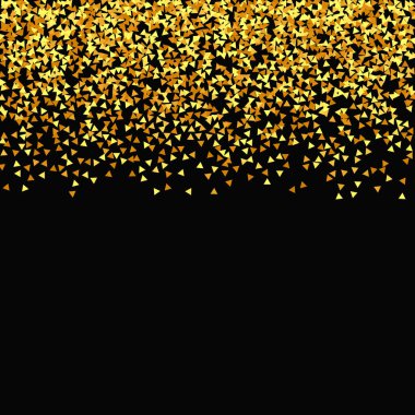 Vector Round Bokeh. Soyut Iridescent doğum günü kartı. Geometrik Yıldönümü Arkaplanı. Rastgele Gelin Arkaplanı. Folyo Sınırı. Siyah Arkaplanda Altın Konfeti. İzole edilmiş Altın Toz Parçacıkları.