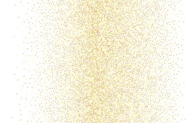  Vector round bokeh. Soyut yanardöner arka plan. Geometrik yıldönümü çizimi. Kaotik düğün arkaplanı. Altın konfeti. İzole edilmiş altın toz parçacıkları. Metalik desenli doğum günü kartı.