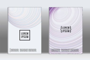 Minimum pankart. Vektör geometrik kaplama. Hippi modası rapor şablonu. Fütürist çizgi gradyan grafik tasarım broşürleri. Moda düzeni asgari düzeyde. Çizgili pankartlar. Retro pankart dizayn seti.