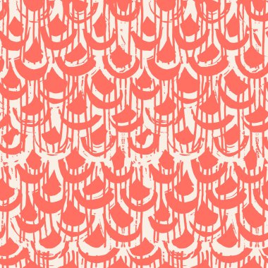 Somon balığı ve bej rengi kravat boyası. Shibori kusursuz iz. Suluboya el çizimi batik. El yapımı suluboya gömlek boya desenli. Geleneksel Japonya fayansı. Somon ve beyaz shibori..