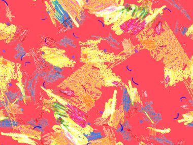 Modern Yazı Başlığı. Kırmızı Üzerine Sevimli Büyük Çağdaş Geometrik Kusursuz Desen, Yatay Şablon İçin Pembe Arkaplan. Büyük Yaratıcı Asgari Baskı. Tebeşir Yazı Başlığı.