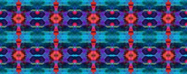 Kilim Rastgele Halı dokusu. Boyalı fırça Aztek arka planı. Sembol geometrik mayo deseni. Suluboya Etnik Tasarım. Mavi, Kırmızı, Siyah Pastel Eğlenceli Dikdörtgen İkat İlişkisi. Etnik Kusursuz Desen.