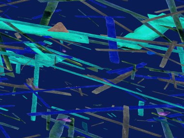 Bauhaus Kusursuz Düzen. Suluboya Geometrik İndigo, Mavi Çizgiler Tasarımı. Sanat Organik Geo Arkaplanı. Büyük Çağdaş Asgari Yazdırma. Moda Eğlencesi Soyut Boyası Suluboya Renk Çizgileri.