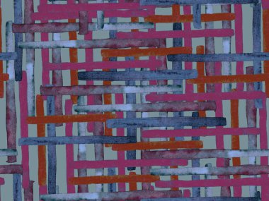 Bauhaus Kusursuz Düzen. Suluboya Geometrik Mor Çizgiler Tasarımı. Sanat Organik Geo Arkaplanı. Büyük Modern Asgari Baskı. Moda Eğlencesi Soyut Boyası Suluboya Renk Çizgileri.