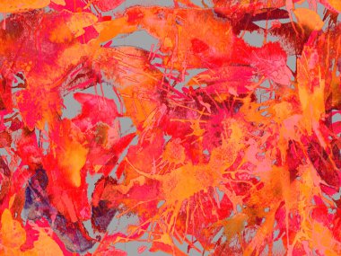 Püskürme izi yok. Kırmızı suluboya fırça darbesi grunge tasarımı. Suluboya boya boya tasarımı. Kademeli mürekkep lekeleri. Çamur tabakası. Sıvı damlayan fırça sonsuz iz. 