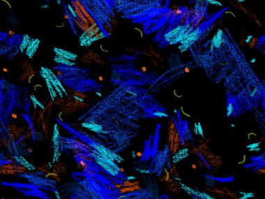 Yaratıcı Boya Başlığı. Şirin Büyük Sanatsal Geometrik Mavinin Kusursuz Şablonu, Yatay Şablon için Indigo Arkaplanı. Büyük Moda Asgari Baskı. Soyut Boya Başlığı.