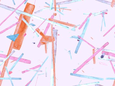 Bauhaus Kusursuz Düzen. Suluboya Geometrik Kırmızı Pembe Çizgiler Tasarımı. Sanat Organik Geo Arkaplanı. Büyük Yaratıcı Asgari Yazdırma. Moda Eğlencesi Soyut Boyası Suluboya Renk Çizgileri.