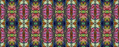 Mavi, Kırmızı, Yeşil Pastel Eğlenceli Dikdörtgen İkat İlişkisi. Etnik Kusursuz Düzen. Boyalı fırça Aztek arka planı. Sembol geometrik mayo deseni. Suluboya Etnik Tasarım. Kilim Halı Rastgele Dokusu. 