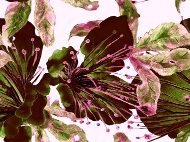 Cesur Çiçek Tasarımı. Kahverengi Arkaplanda Geniş Ormansız Parmak izi, Kara Arkaplan. Geniş Egzotik Bahar Maracuya Sonsuz Arkaplanı. Sanatsal Kalın Çiçek Tasarımı.