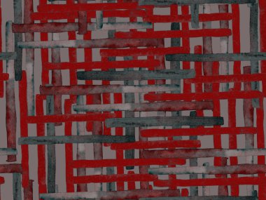 Bauhaus Kusursuz Düzen. Suluboya Geometrik Kırmızı Pembe Çizgiler Tasarımı. Sanat Organik Geo Arkaplanı. Büyük Olağandışı Asgari Parmak izi. Moda Eğlencesi Soyut Boyası Suluboya Renk Çizgileri.