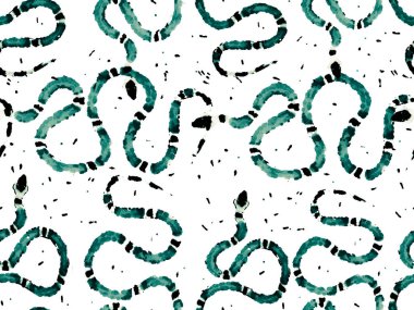 El çizimi Aspid Deseni. Afrika Safari Deri Çizimi. Aspid Pürüzsüz Düzen. Yılan Derisi Parmak izi. Zehirli Ejder Taklidi. Green ve Aqua Menthe Elapidae Kapanış Arkaplanı.