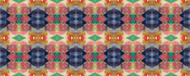 Suluboya Etnik Tasarım. Boya fırçası Python arka planı. Sembol geometrik mayo deseni. Kilim Cildi Rastgele Doku. Mavi, Kırmızı ve Beyaz Dikdörtgen İkat Uyumluluğu. Etnik Kusursuz Desen.