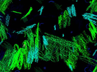 Yaratıcı Boya Başlığı. Yatay Şablon İçin Yeşil Arkaplanda Şirin Büyük Sanatsal Kusursuz Desen. Büyük Çağdaş Asgari Yazdırma. Soyut Boya Başlığı.