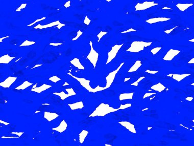 Afrika deseni. Çizgili, kusursuz desen. Klasik Mavi ve İndigo Suluboya Kamuflaj Tasarımı. Soyut Safari fayansı. Zebra Deri İzi. Hayvan kamuflajı arka planı. Geometrik Hayvan Dokusu.