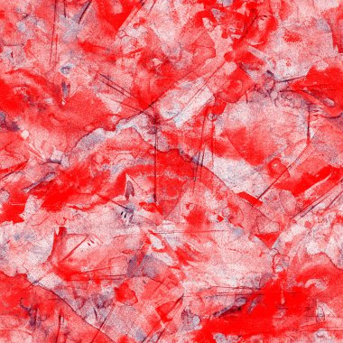 Yaratıcı suluboya deseni. Geometrik dikişsiz doku. Sanatsal soyut çelenk fırça darbeleri fayansları. Pamuk için Japon kumaşı arka planı. El yapımı suluboya, pastel boya ve akrilik mayo dokusu..