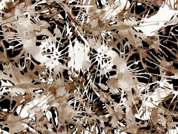 Splatter seamless pattern. Black and white watercolor brush stroke grunge design. Watercolour abstract splash paint design. Hand drawn ink blots. Dirt splat pattern. Liquid drip brush endless print.