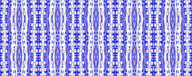 Suluboya Etnik Tasarım. Boya fırçası Python arka planı. Sembol geometrik mayo deseni. Eğlenceli Dikdörtgen İkat Uyumu. Mavi ve Beyaz Etnik Kusursuz Düzen. Yılan Derisi Rastgele Doku.