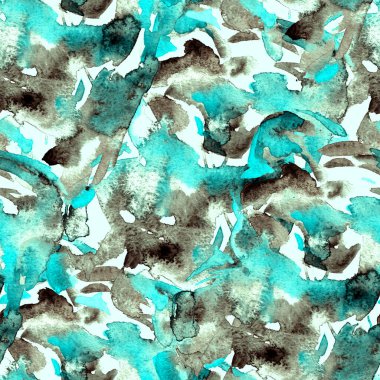 Fırça darbeleri. Beyaz Indigo Suluboya geometri baskısı. Pastel suluboya arka plan. El çizimi soyut sanat çizgisi. Tekrar eden mayo desenli. Fırça darbesi modern baskı.