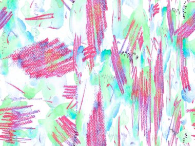 Klasik Doku İllüstrasyonu. Suluboya kusursuz desen. Geometrik Suluboya Kumaş Tasarımı. Sıvı, dikişsiz kiremit. Psikedelik Kâğıt. Soyut Doku Arkaplanı. Yeşil ve Kırmızı