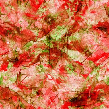 Yaratıcı suluboya deseni. Geometrik dikişsiz doku. Sanatsal soyut çelenk fırça darbeleri fayansları. Pamuk için Japon kumaşı arka planı. El yapımı suluboya, pastel boya ve akrilik mayo dokusu..