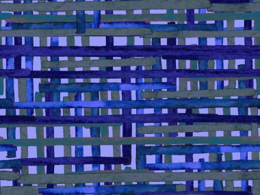 Bauhaus Kusursuz Düzen. Suluboya Geometrik İndigo, Mavi Çizgiler Tasarımı. Sanat Organik Geo Arkaplanı. Büyük Sanatsal Asgari Baskı. Moda Eğlencesi Soyut Boyası Suluboya Renk Çizgileri.
