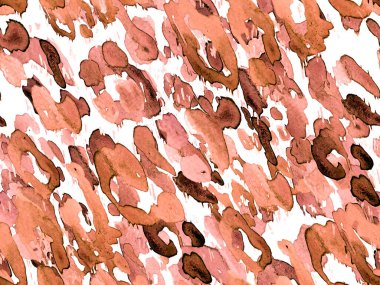 Kızıl Leopar Kusursuz Şablon. Suluboya El Çita Yazısı. Vahşi Cilt Egzotik Doku. Geometrik Kürk arka planı. Leopar ve Jaguar Deri. Suluboya El Boyalı Cilt Deseni.