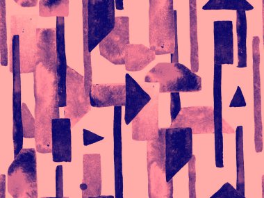 Bauhaus Kusursuz Düzen. Suluboya Geometrik Kırmızı Pembe Çizgiler Tasarımı. Sanat Organik Geo Arkaplanı. Büyük Olağandışı Asgari Parmak izi. Moda Eğlencesi Soyut Boyası Suluboya Renk Çizgileri.