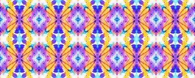 Sembol geometrik mayo deseni. Suluboya Etnik Tasarım. Kilim Cildi Rastgele Doku. Mavi, Mor ve Beyaz Dikdörtgen İkat Uyumluluğu. Etnik Kusursuz Düzen. Boya Fırçası Python Arkaplanı. 