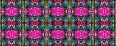 Sembol geometrik mayo deseni. Suluboya Etnik Tasarım. Boyalı fırça Aztek arka planı. Mavi, Kırmızı, Yeşil Pastel Eğlenceli Dikdörtgen İkat İlişkisi. Etnik Kusursuz Düzen. Kilim Halı Rastgele Dokusu. 