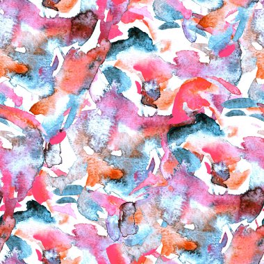 Fırça darbeleri. Beyaz pembe suluboya geometri baskısı. Pastel boyalı suluboya arka plan. El çizimi soyut sanat çizgisi. Tekrar eden mayo desenli. Fırça darbesi modern baskı.