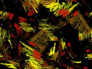 Modern Doodle Header. Yatay Şablon İçin Yeşil Arkaplanda Sevimli Büyük Modern Geometrik Kusursuz Desen. Büyük Çağdaş Küçük Yazdırma. Pastel Doodle Başlığı.