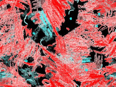 Modern Doodle Header. Kırmızı Üzerine Sevimli Büyük Çağdaş Geometrik Kusursuz Desen, Yatay Şablon İçin Pembe Arkaplan. Büyük Modern Asgari Baskı. Pastel Doodle Başlığı.