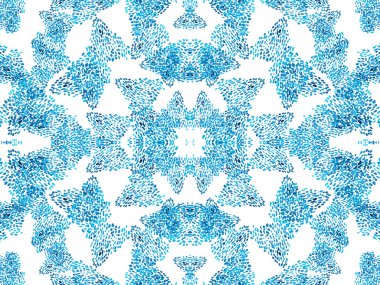 Çivit mavisi, kusursuz hayvan deseni. Suluboya el izi. Afrika egzotik kamuflajı. Geometrik suluboya arka plan. Vahşi hayvan kürkü dokusu. Suluboya El Boyalı Cilt Deseni.